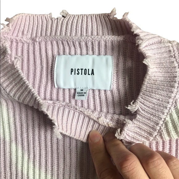 EVEREVE PISTOLA Eva cropped distressed tie dye pullover Medium - Picture 6 of 7